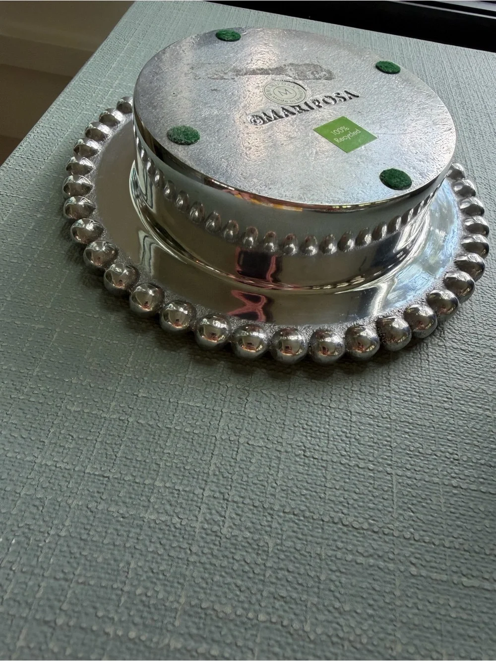 Mariposa String of Pearls Wine Coaster Recycled Aluminum